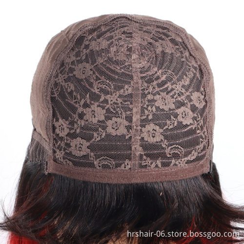 hot selling machine made 18" ombre human wig with bangs indian human hair